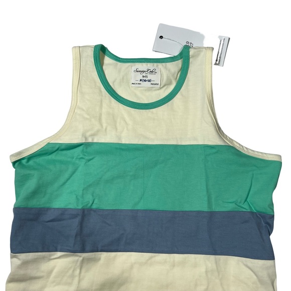 Sovereign Code Striped Tank Top, Boy's Size M, Green Blue Cream NWT - Picture 3 of 7